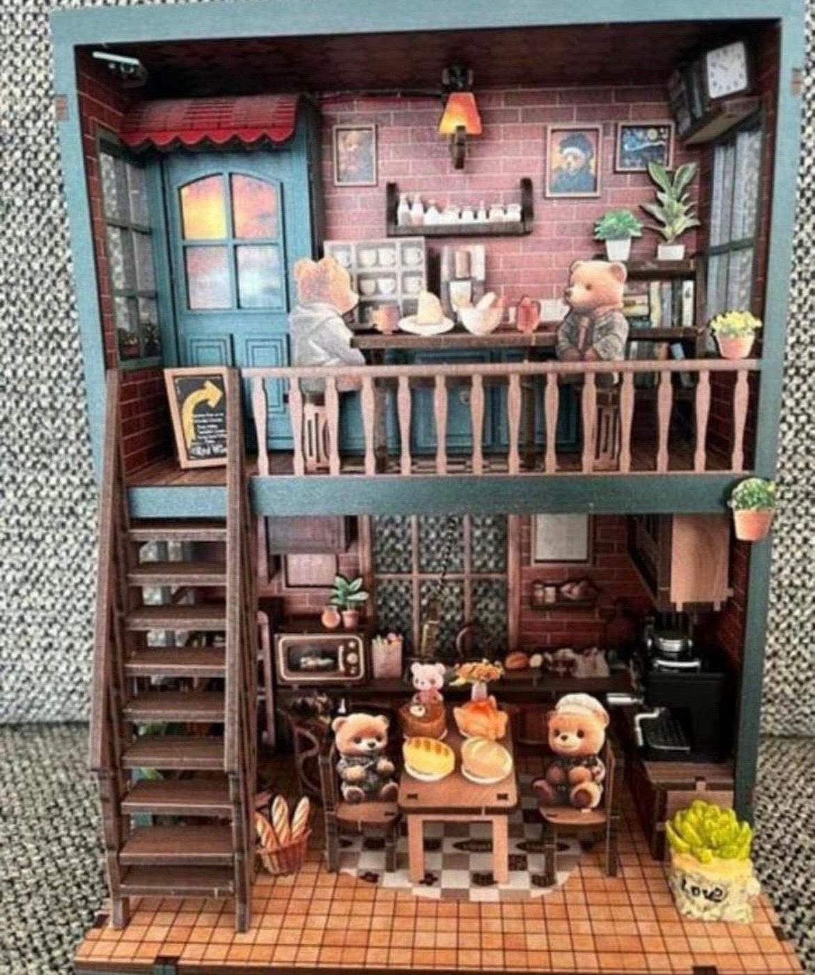3D Berenrestaurant kader, Fait main, Comme neuf, Enlèvement, Décoration murale