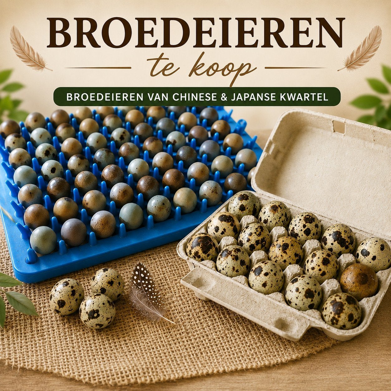 Broedeieren Chinese en Japanse kwartels, Dieren en Toebehoren, Pluimvee