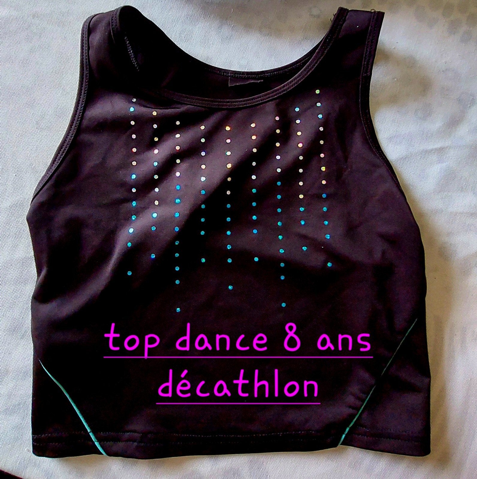 Lot de 2vêtements de danse taille 8 ans (top et cache coeur), Enlèvement