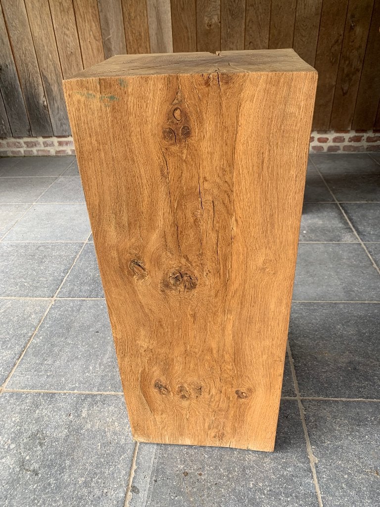 Houten console in eik - Hoogte 80 cm, Huis en Inrichting, Ophalen, Hout, Gebruikt, Landelijk