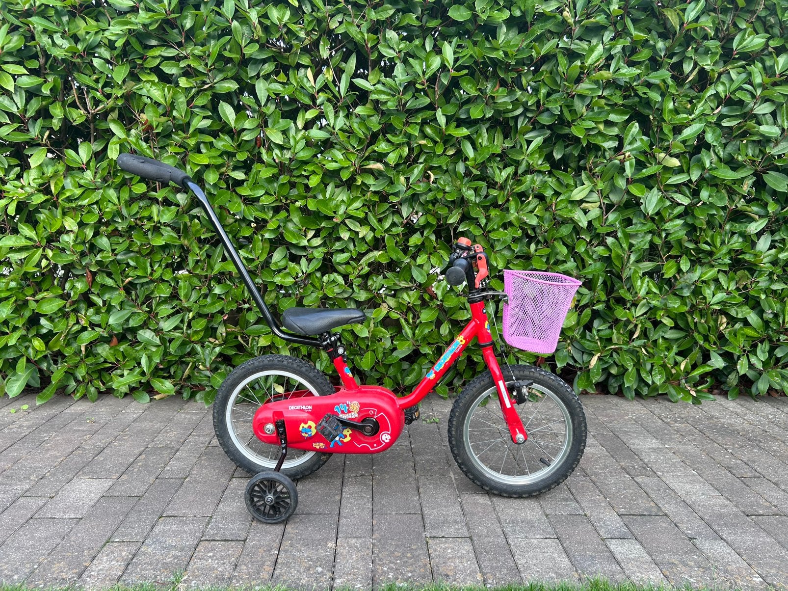Kinderfiets 14inch, Ophalen, Zijwieltjes, Gebruikt, Velgrem