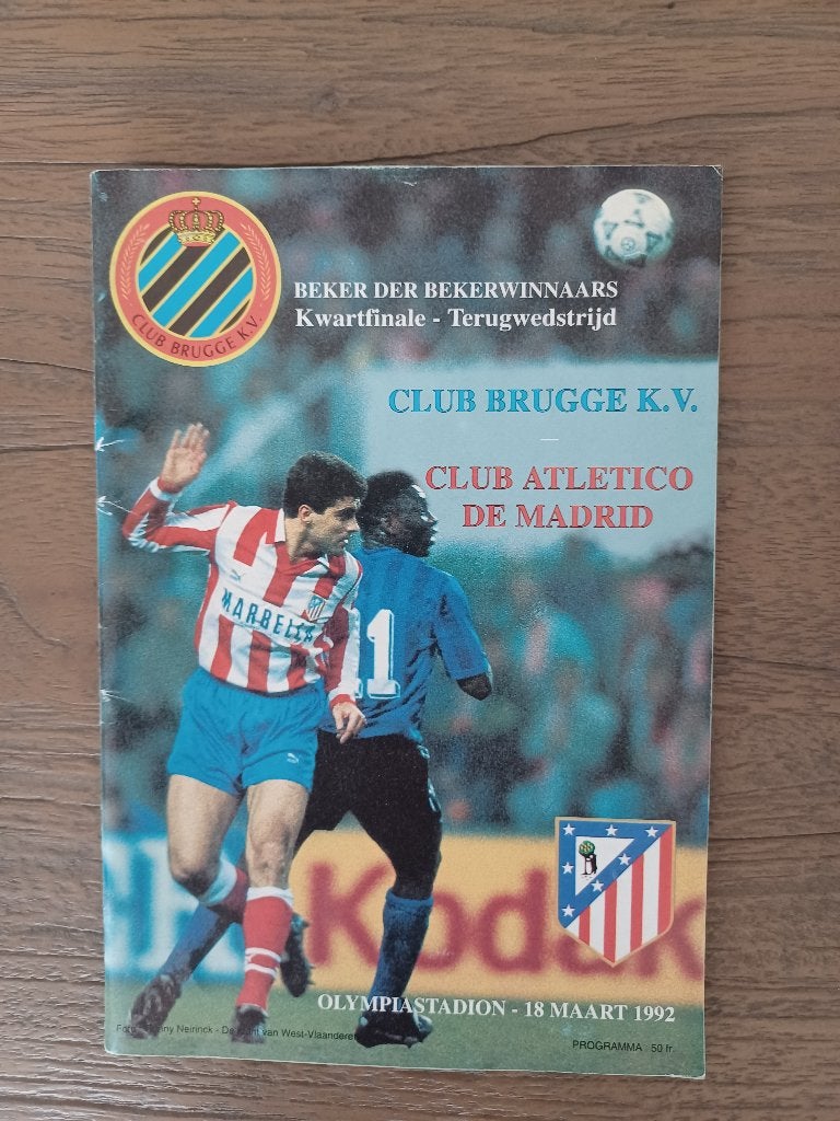 EUROPEES PROGRAMMABOEKJE CLUB BRUGGE – ATLETICO DE MADRID, Verzamelen, Ophalen of Verzenden, Zo goed als nieuw, Boek of Tijdschrift