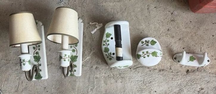 Appliques murales vintage en porcelaine, Enlèvement ou Envoi