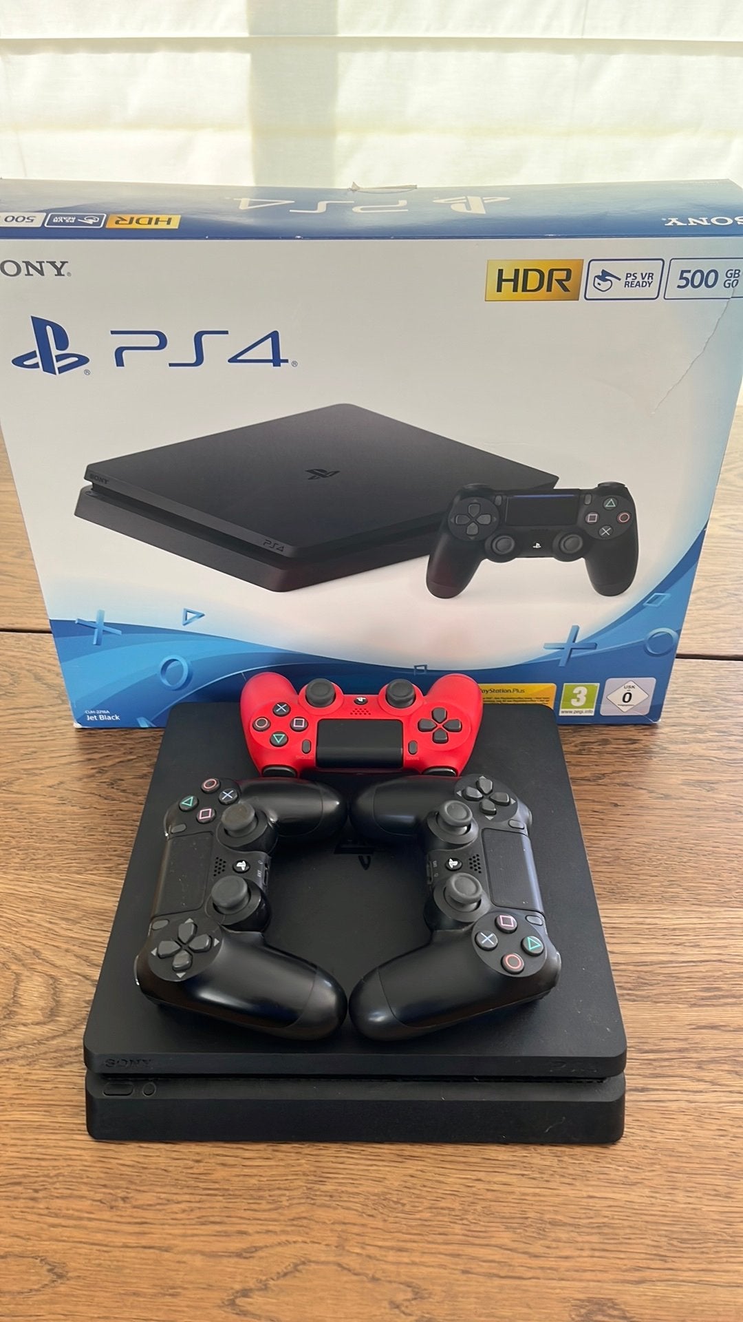 PS4 Slim - 500 Go - 3 manettes, Sans fil, Comme neuf, Enlèvement, Autres types