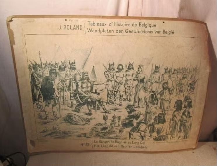 Hele Oude Schoolplaat - renier lankhals - 84x62, Antiek en Kunst, Antiek | Schoolplaten, Ophalen of Verzenden, Geschiedenis