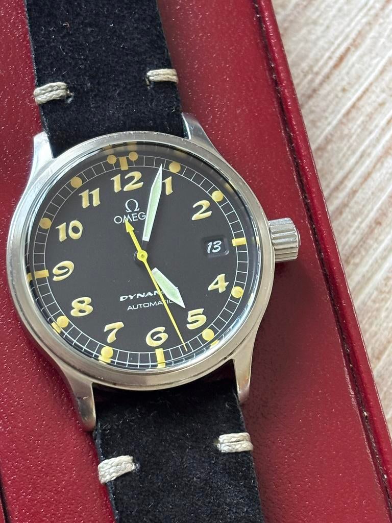Ensemble complet Omega Geneva Dynamic., Bijoux, Sacs & Beauté, Montres | Hommes, Comme neuf, Montre-bracelet, Omega, Acier, Cuir