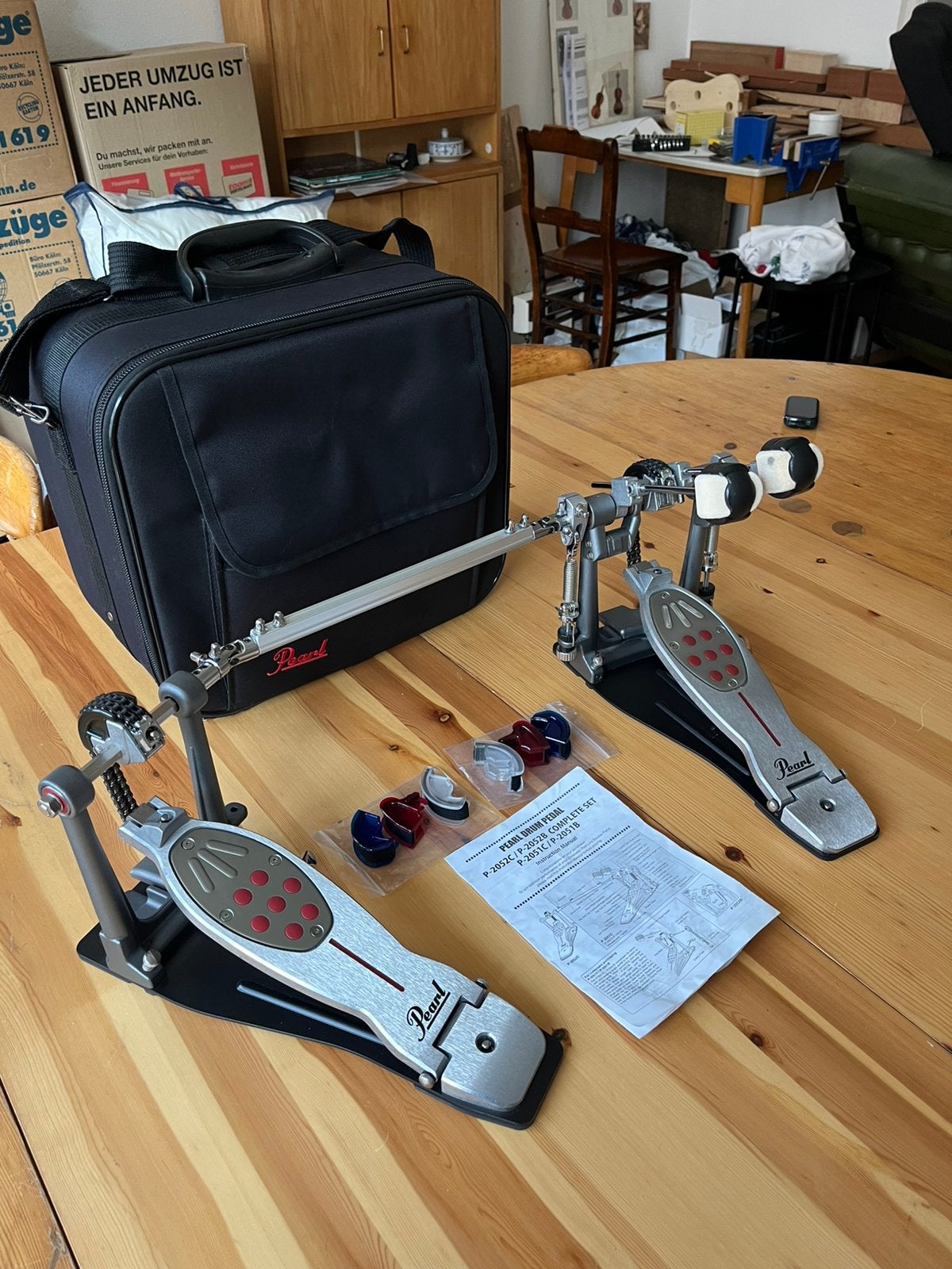 Pearl Eliminator Double Bass pedal/dubbel baspedaal, Musique & Instruments, Batteries & Percussions, Enlèvement, Utilisé, Pearl