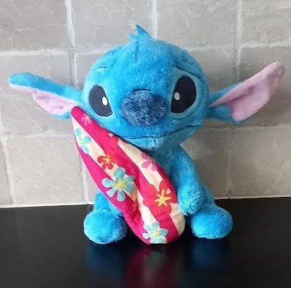 Knuffel Stitch met surfplank, Ophalen of Verzenden, Zo goed als nieuw, Knuffel