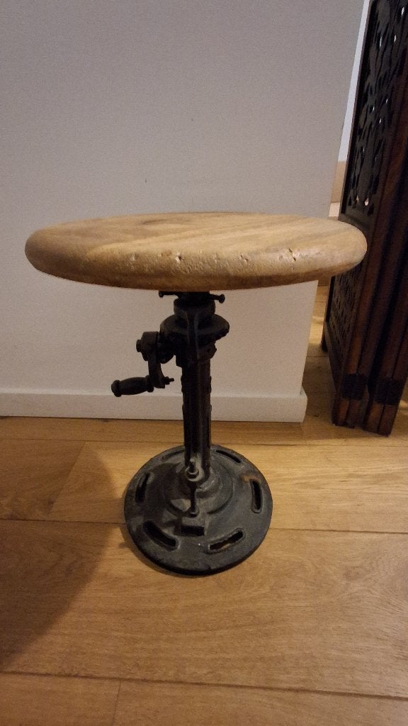 Tabouret industriel bois massif réglable Maison du Monde, Maison & Meubles, Enlèvement, Réglable en hauteur, Utilisé, Bois