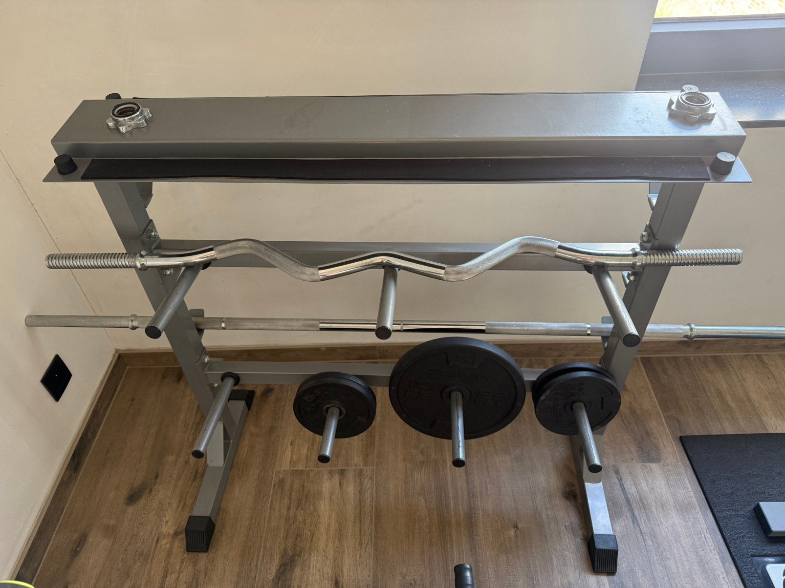 Complete fitnessset te koop.. krachttraining, Ophalen, Zo goed als nieuw, Fitnessbank