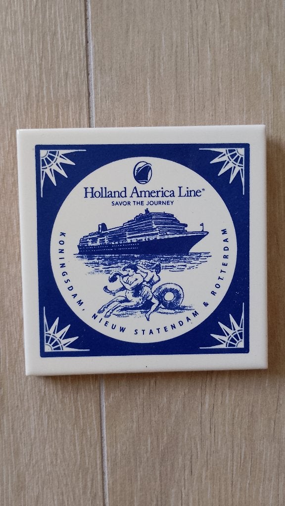 Tegel Delfts Blauw voor Holland America Line, Antiquités & Art, Antiquités | Céramique & Poterie, Enlèvement ou Envoi