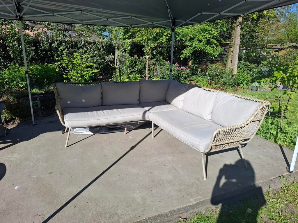 2 delige loungeset Kanpur, zgan. Naturel, Ophalen