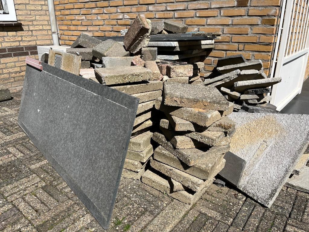 gratis tegels stenen klinkers, Tuin en Terras, Ophalen, Gebruikt, Overige typen