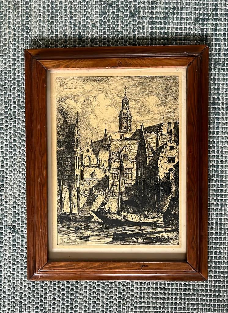 Kunstwerk rik schaefels 1883 - kader - Koolvliet Antwerpen, Ophalen of Verzenden