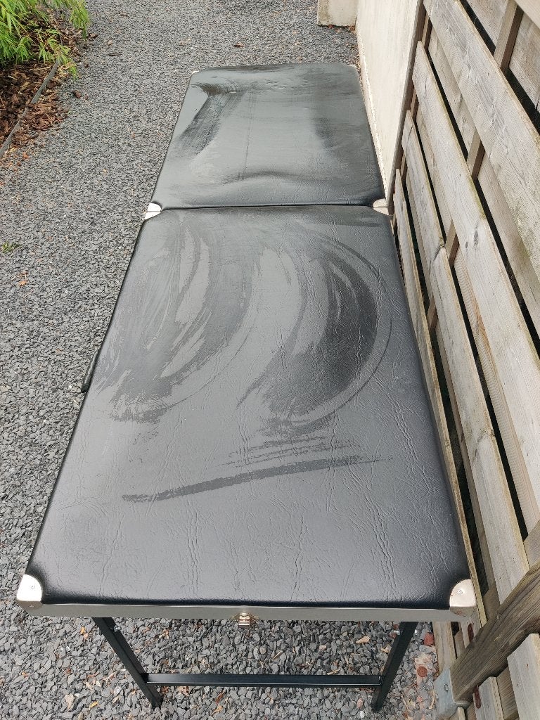 Inklapbare lederen tafel zwart (massage - andere doeleinden), Enlèvement, Utilisé
