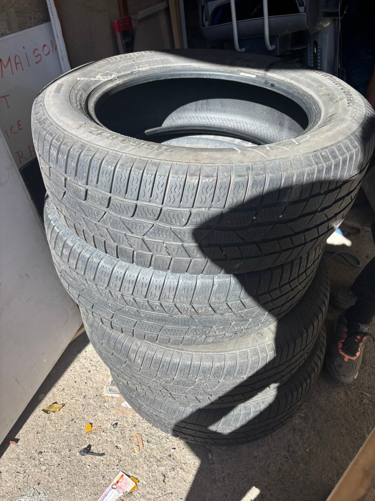 4 pneus hiver 215/60 R 17, Enlèvement, Comme neuf