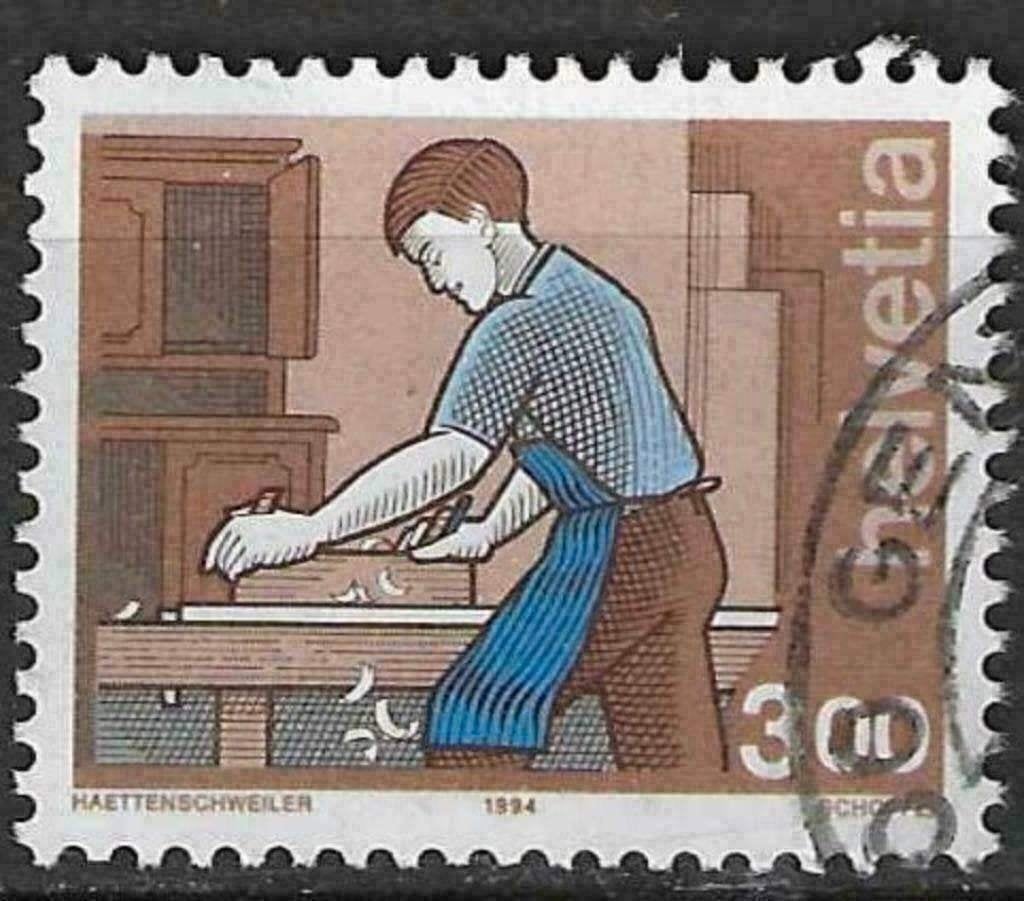 Zwitserland 1994 - Yvert 1461 - De Schrijnwerker (ST), Verzenden, Gestempeld