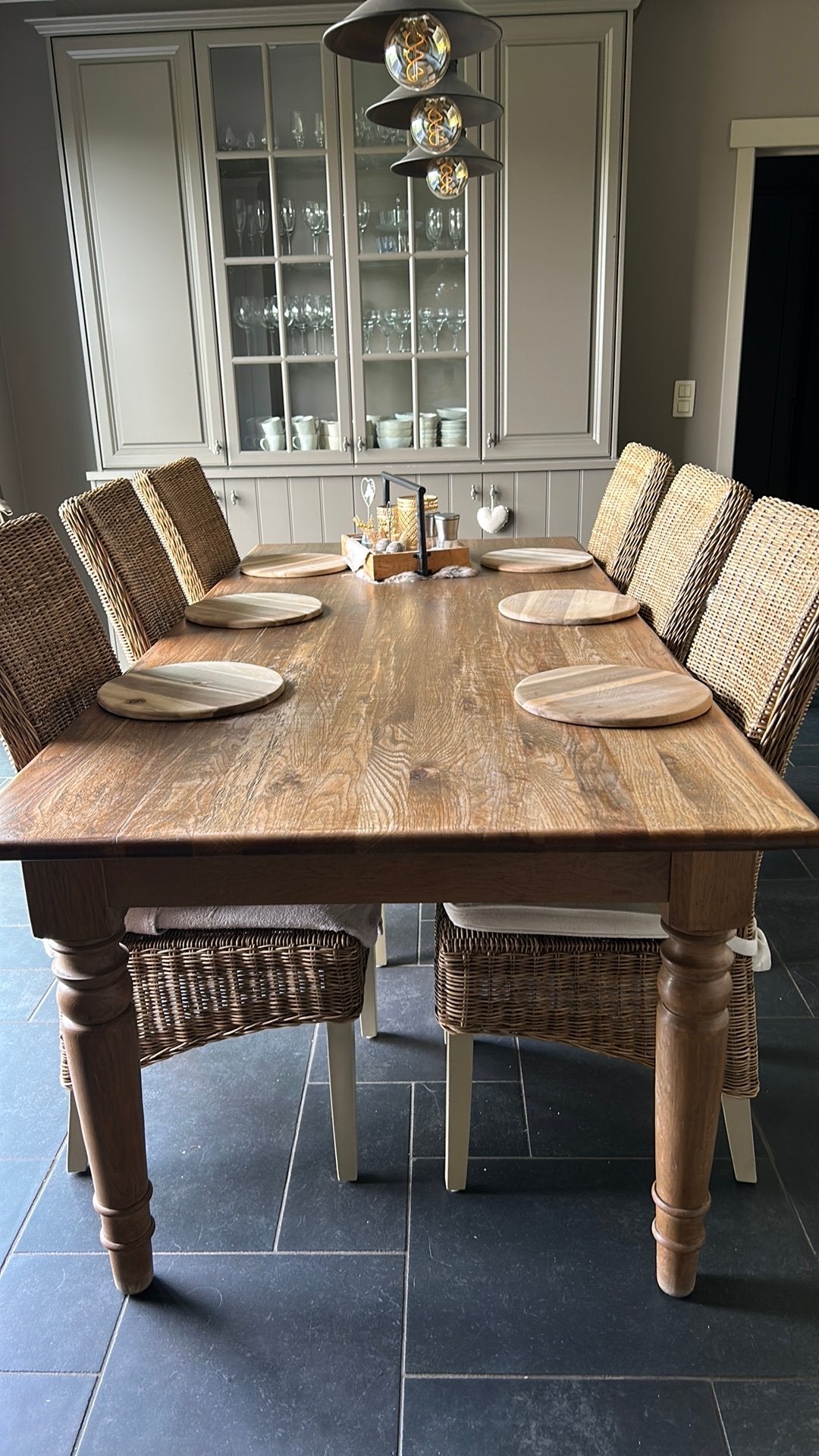 Massief eiken boeren eettafel, Ophalen, Zo goed als nieuw