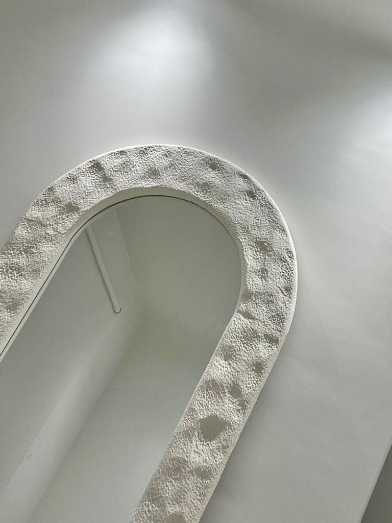 Spiegel groot boog beton 195x95 cm Staand, Comme neuf, 75 à 100 cm, Autres formes, 150 à 200 cm