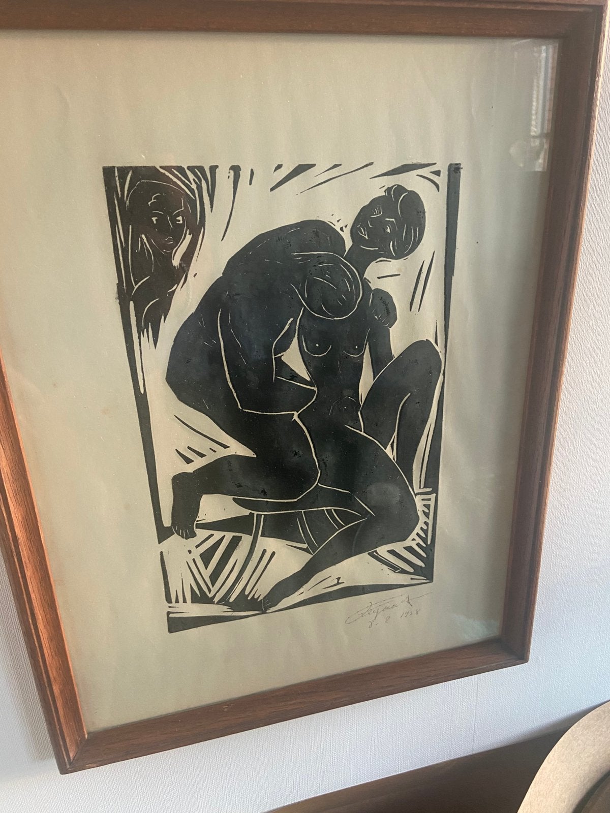 Originele expressionistische lithografie  Prosper Feyaerts, Gesigneerd, Ophalen of Verzenden, Houtsnede