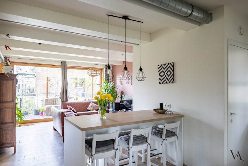 Tafel (hoog) met barstoelen, Huis en Inrichting, Ophalen, 50 tot 100 cm, Zo goed als nieuw, Vijf personen of meer