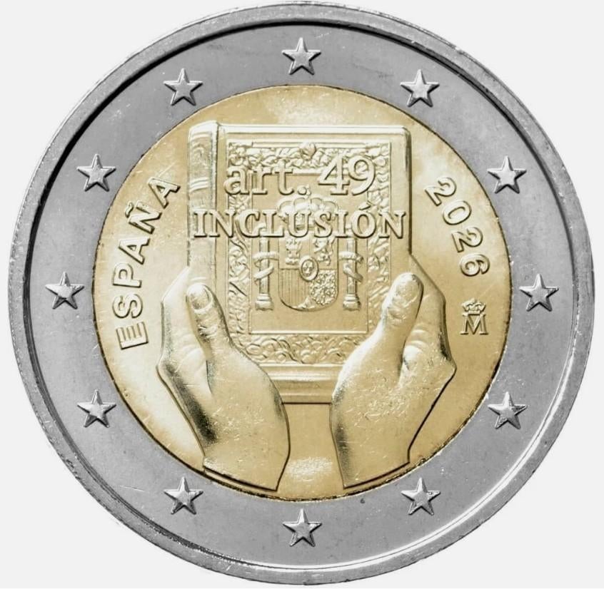 2 euros Espagne 2026 Handicap et inclusion, Enlèvement ou Envoi, Espagne, 2 euros