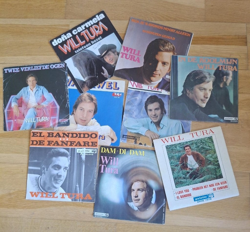 9 vinylsingles Will Tura, Cd's en Dvd's, Ophalen, 7 inch, Single, Zo goed als nieuw