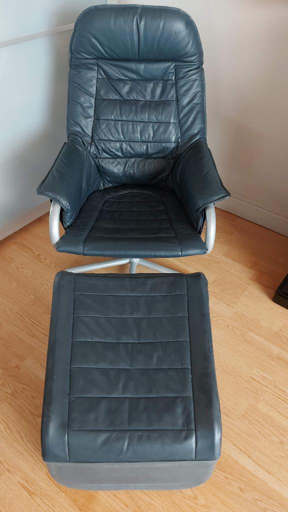 Zetel, draaizetel, zitbank, fauteuil met voetbank, Antiek en Kunst, Ophalen