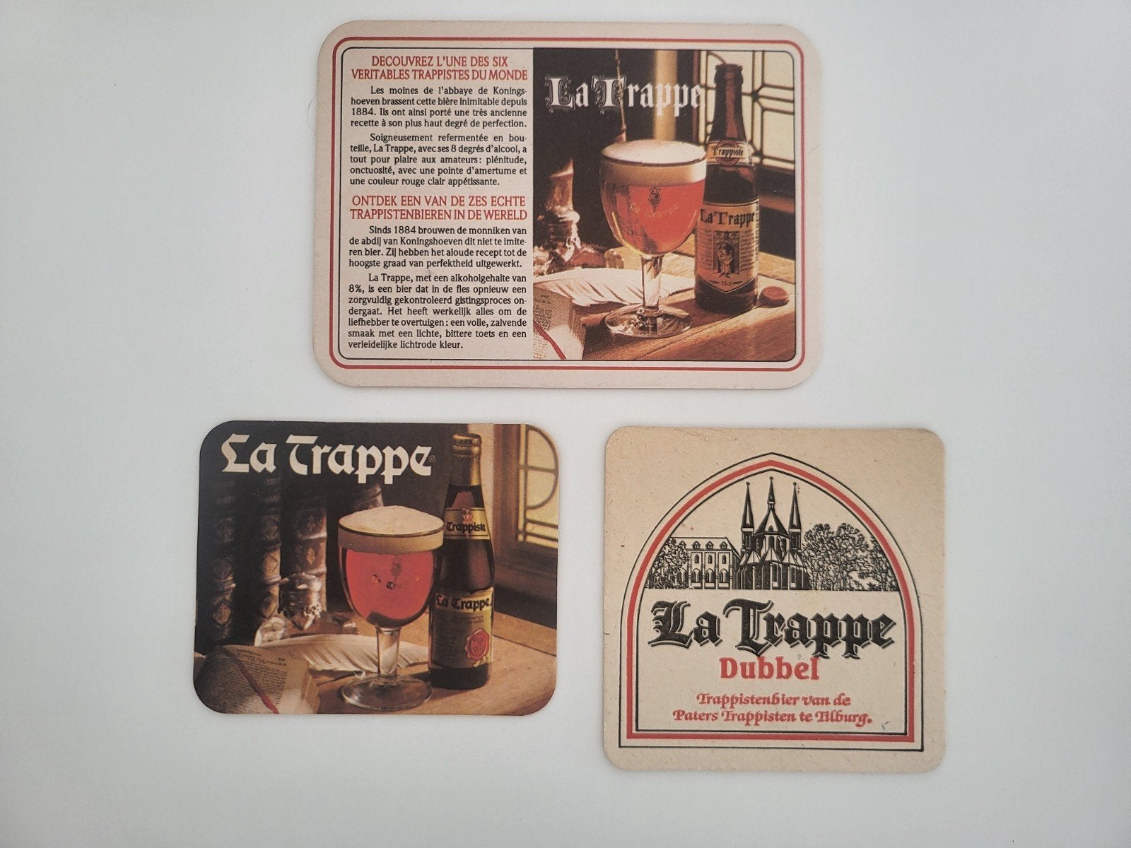 3 La Trappe bierviltjes, Ophalen of Verzenden, Gebruikt, Viltje(s), La Trappe
