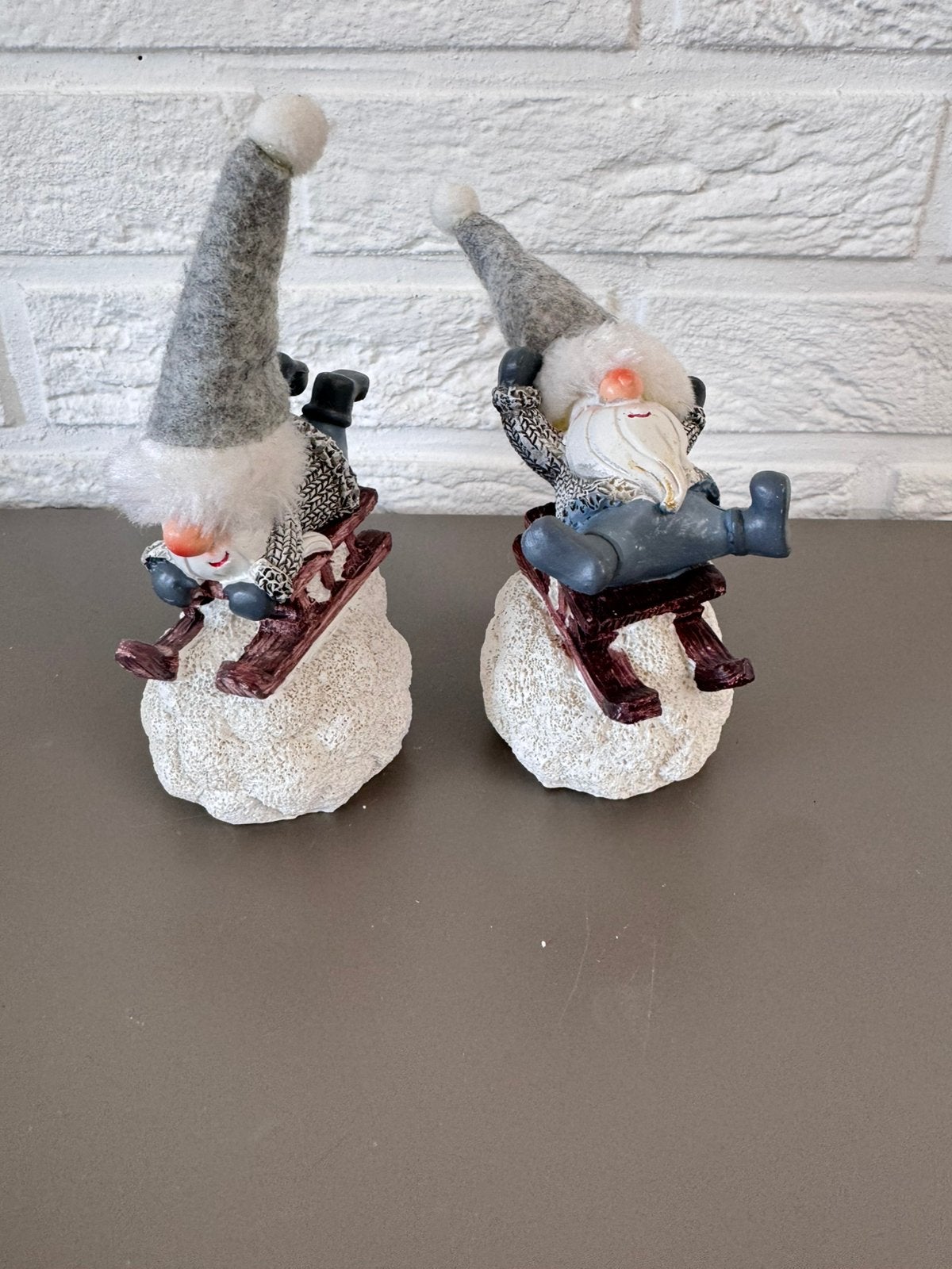 2 lutins de Noël sur luge – décoration, Enlèvement ou Envoi, Comme neuf