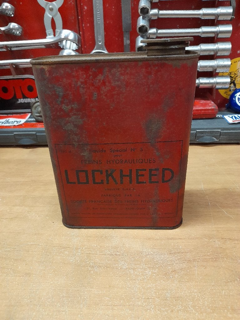 oude lege oliekan van Lockheed nummer 5 2l, Verzenden, Gebruikt, Overige typen