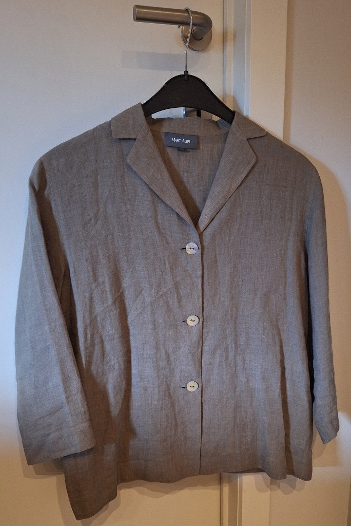 Linnen blazer 3/4 mouw, merk Marc Aurel, maat 40, grijs, Taille 38/40 (M), Gris, Comme neuf, Marc Aurel