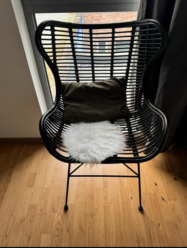 Mooie zwarte stoel voor binnen, Huis en Inrichting, Ophalen, Zo goed als nieuw