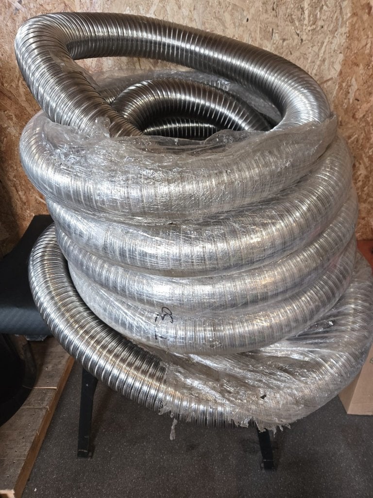 Flexible en acier inoxydable 316, 15 m, diamètre 100 mm, Bricolage & Construction, Neuf, Inox, Enlèvement, Évacuation
