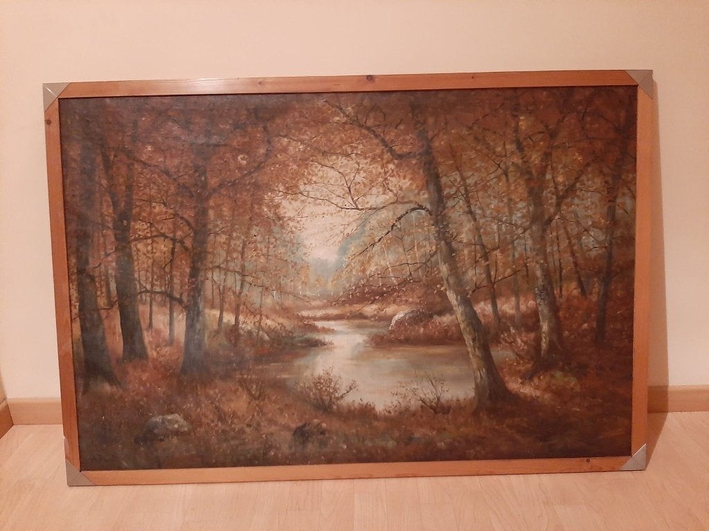 Schilderij Herfstlandschap met bos Schilder: A. Poot, Antiek en Kunst, Kunst | Schilderijen | Klassiek, Ophalen