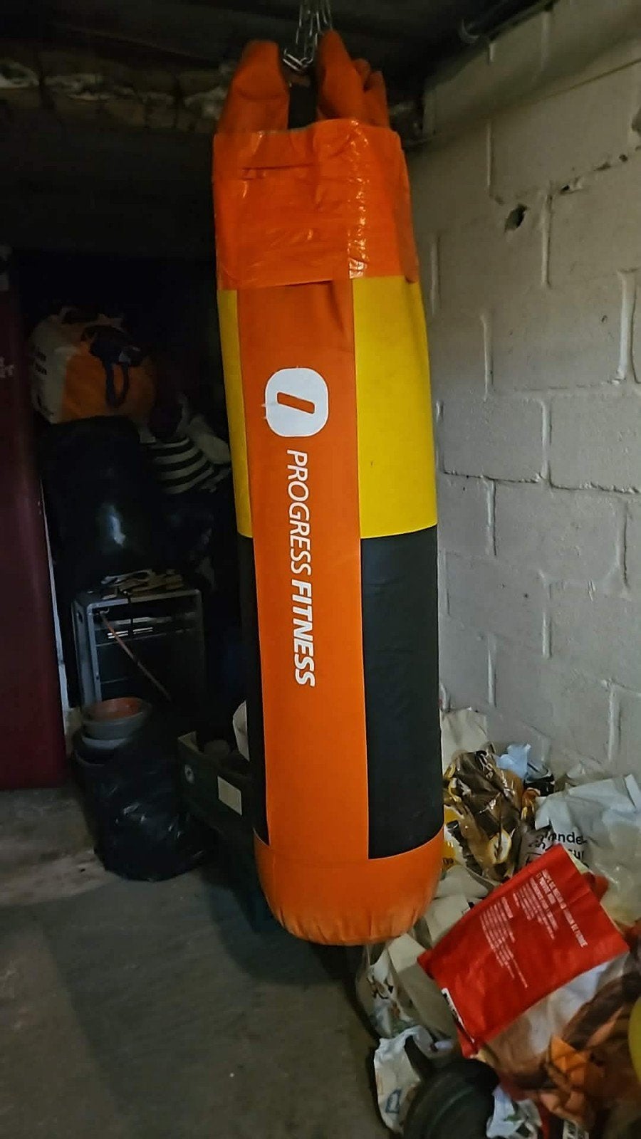 Punching bag with gloves