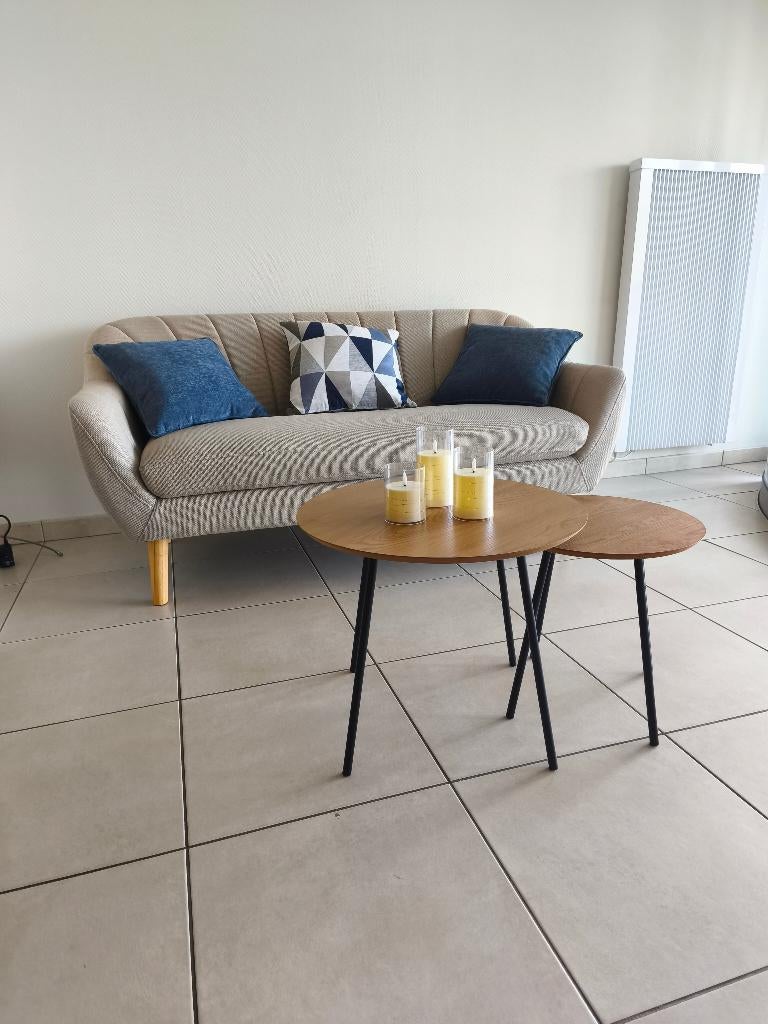 fauteuil tissu beige 2.5 places, 125 cm ou plus, Enlèvement, Tissus, Neuf