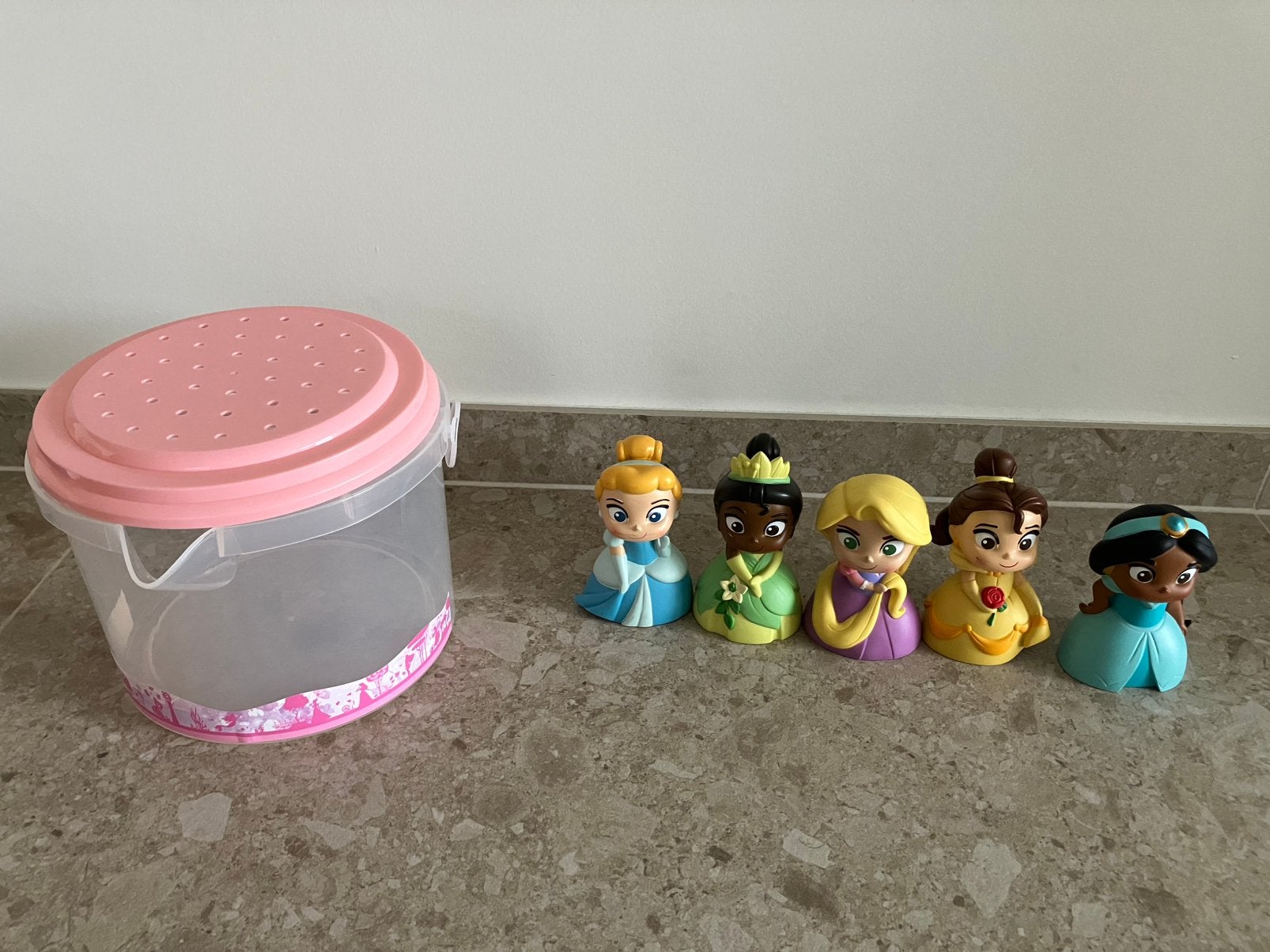 Disney prinsessen badset, Ophalen, Assepoester of Belle, Zo goed als nieuw, Beeldje of Figuurtje