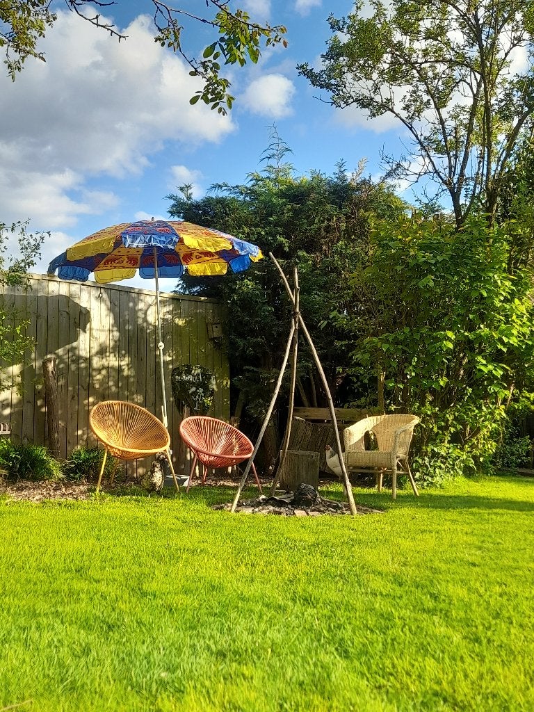 Indische parasol, Tuin en Terras, Ophalen, Gebruikt, Verstelbaar