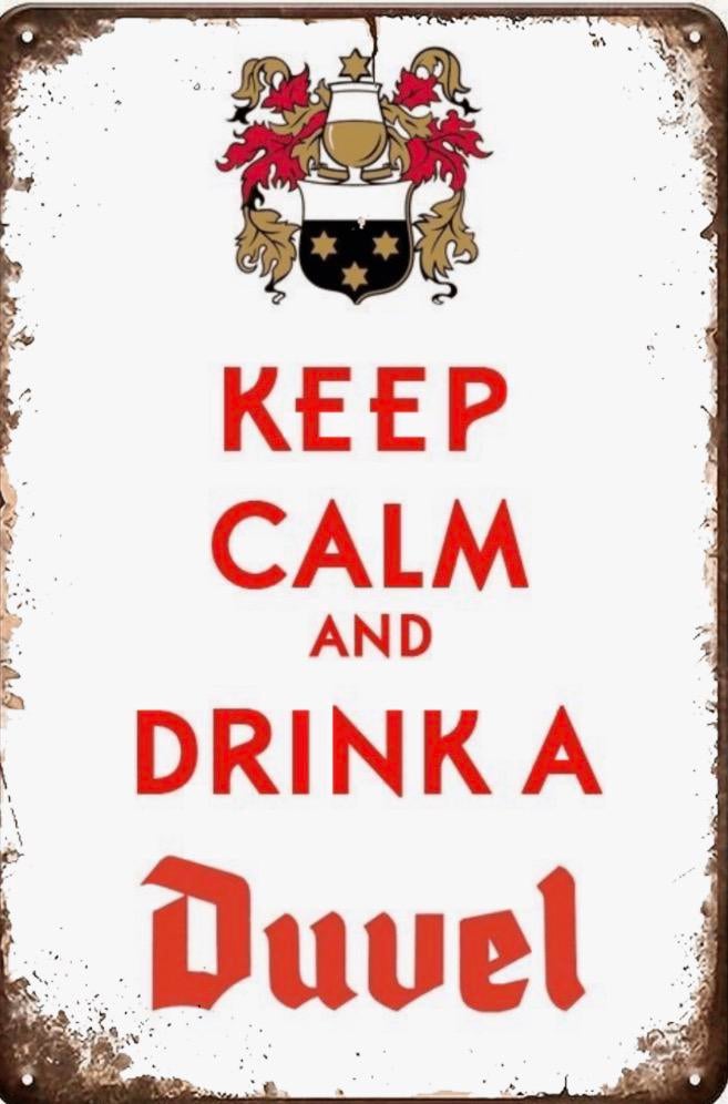 Panneau en métal Duvel Keep Calm - Mancave vintage rétro, Enlèvement ou Envoi, Neuf, Panneau, Plaque ou Plaquette publicitaire