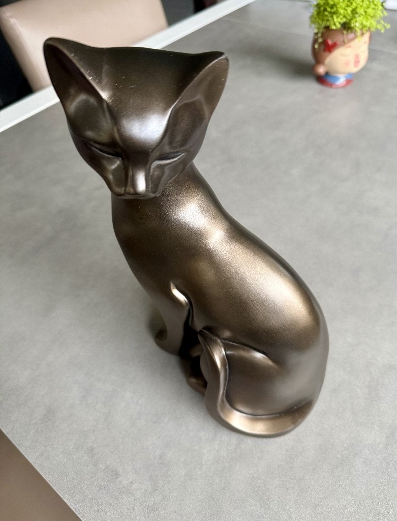 Bronskleurige beelden poes/kat 35 cm hoog, Ophalen of Verzenden, Nieuw, Dier