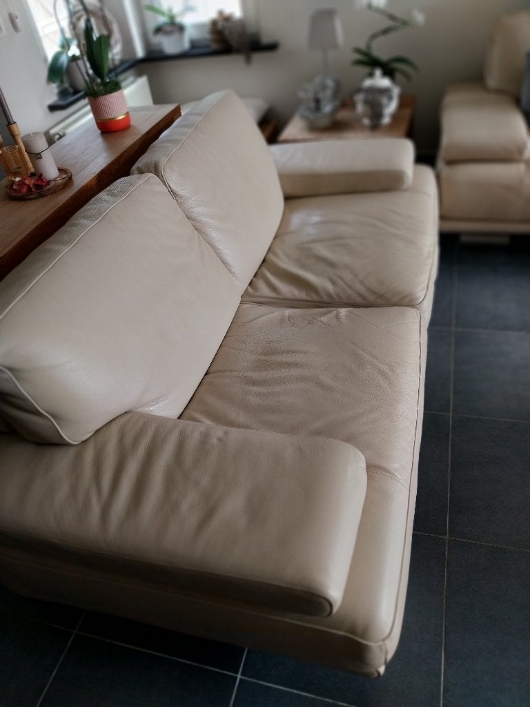 Salon de maroquinerie Natuzzi, Maison & Meubles, Enlèvement, Utilisé, Cuir, Landelijk en modern