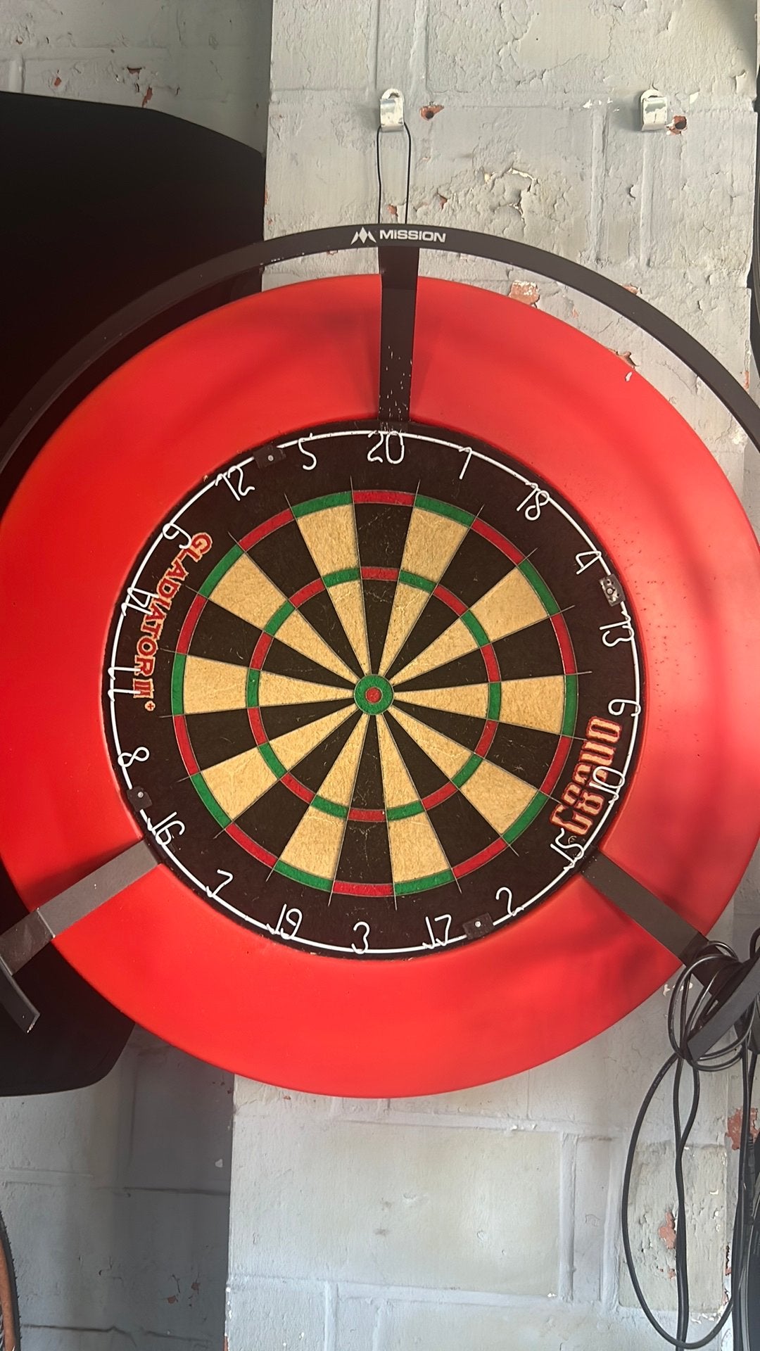Dartsblok + verlichting, Sport en Fitness, Darts, Ophalen, Gebruikt