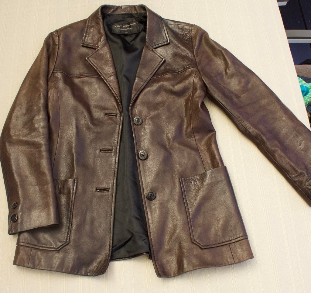 Vintage lederen jas, Bruin, Ophalen of Verzenden, Zo goed als nieuw, Vent Couvert