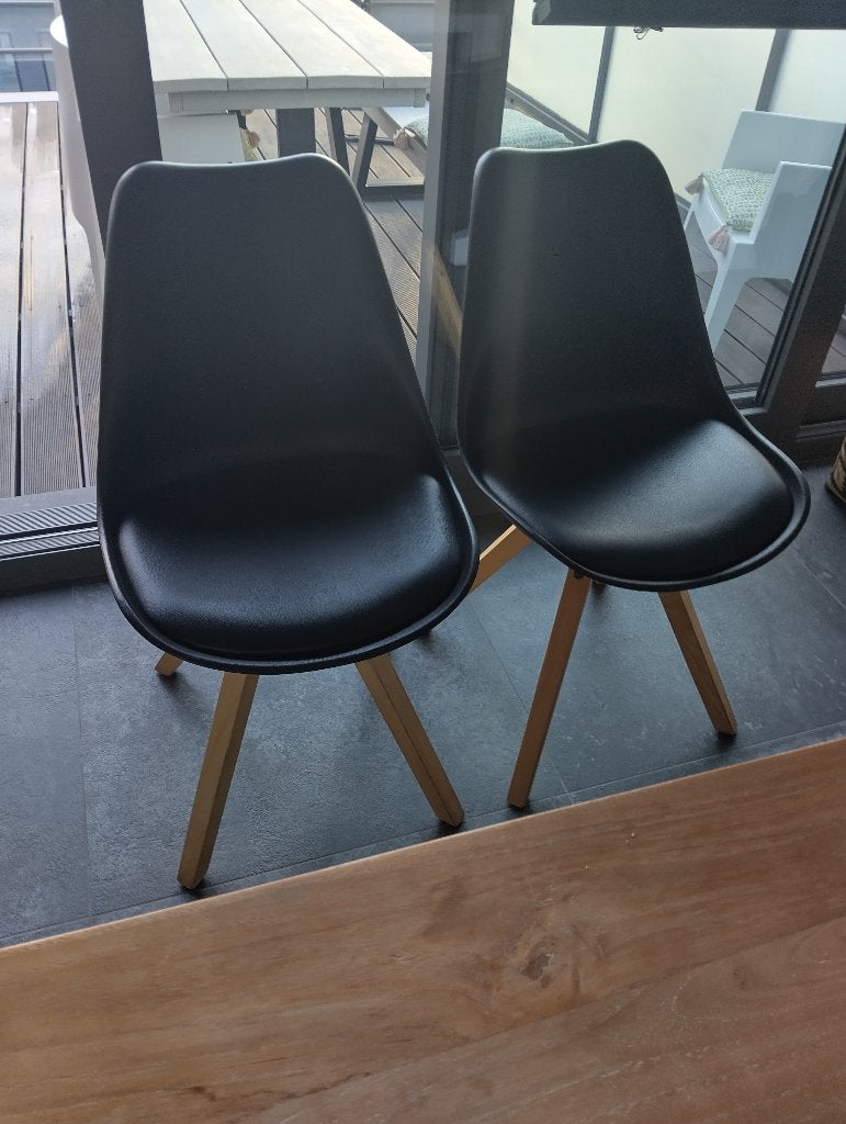 Zwarte stoelen, Gebruikt, Zwart, Vier, Ophalen