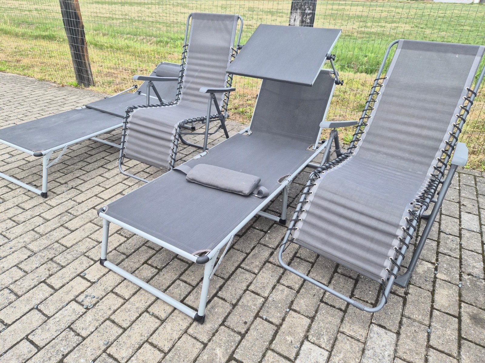 tuin-terras-camping stoelen, Ophalen, Gebruikt, Vier, Metaal