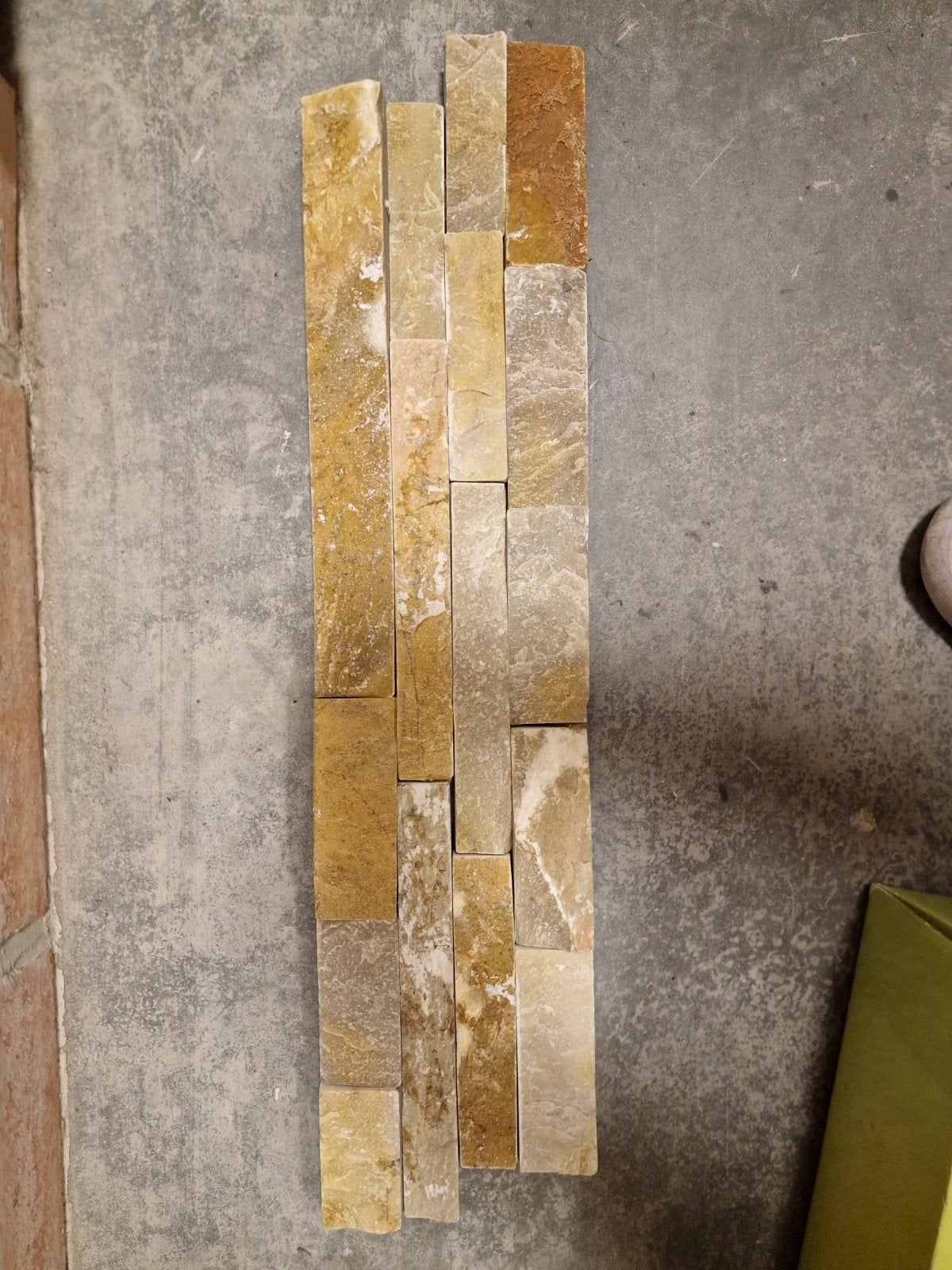 natuurstenen wandstrips, Ophalen