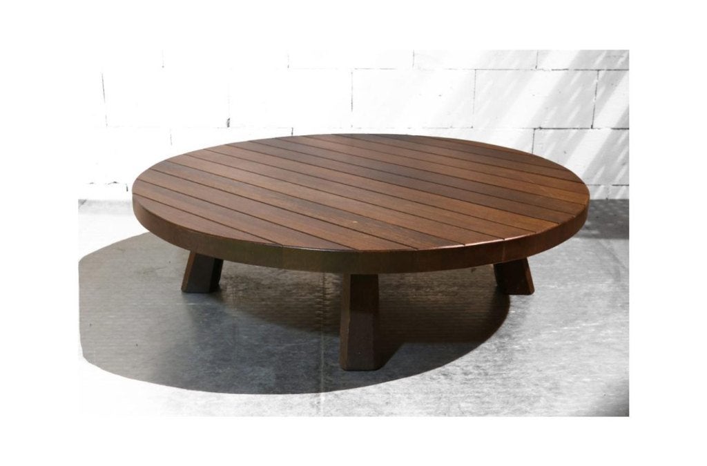 Massieve Wenge Salontafel Brutalist Vintage Industrieel, Huis en Inrichting, Tafels | Salontafels, Ophalen