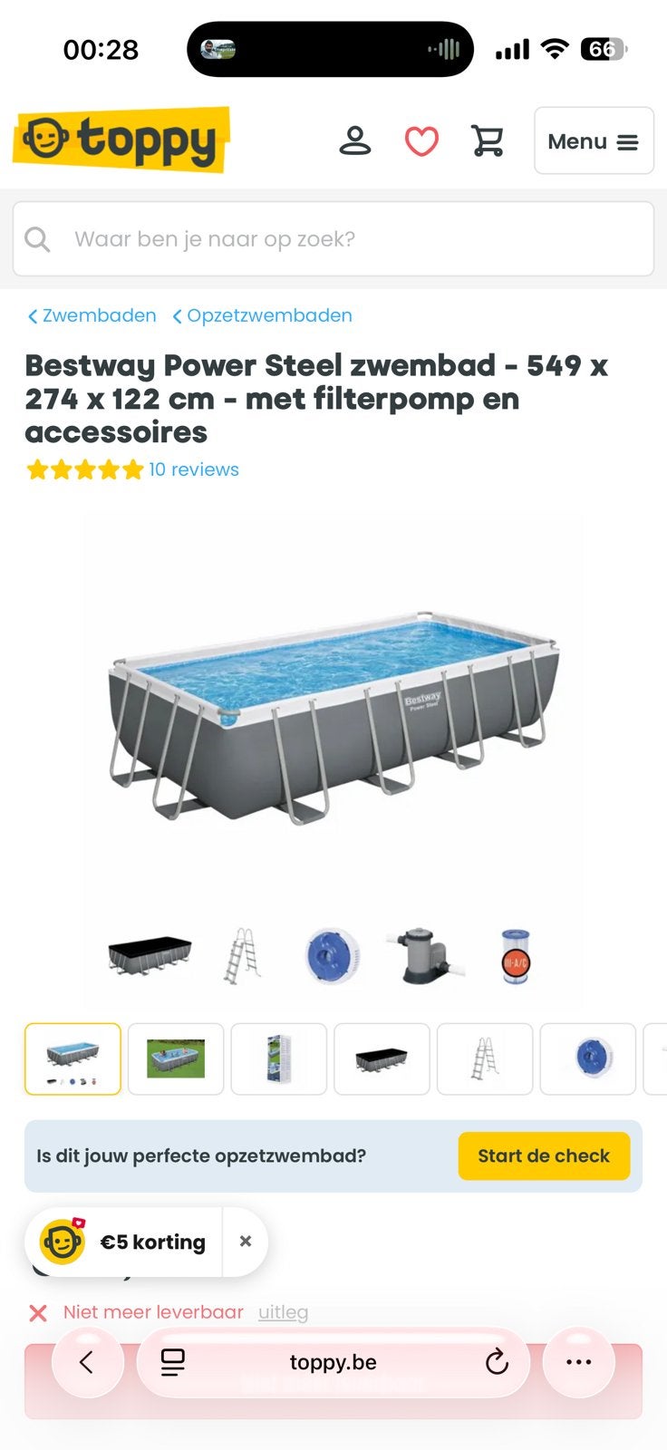 Bestway Power Steel zwembad - 549 x 274 x 122 cm, Tuin en Terras, Ophalen, Zo goed als nieuw