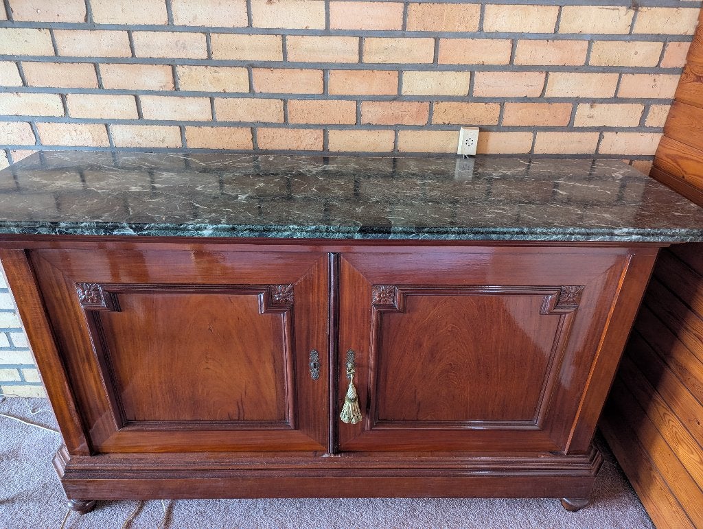Antieke dressoir met marmeren blad., Ophalen, Gebruikt